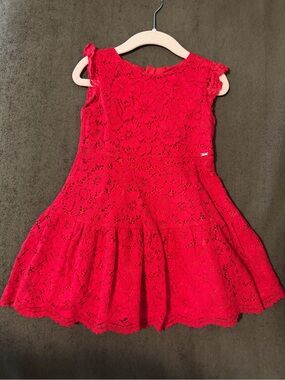 Mayoral Bright Red Lace Fit-and-Flare Dress